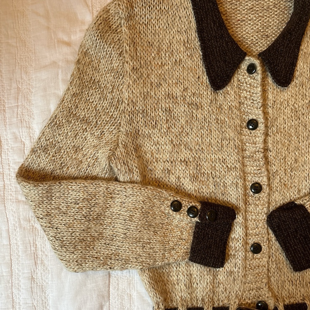 Vintage Italian Wool knit mini dress cardigan